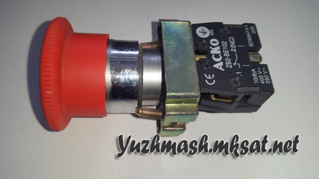 Кнопка XB2-BS542 красный гриб с фиксацией